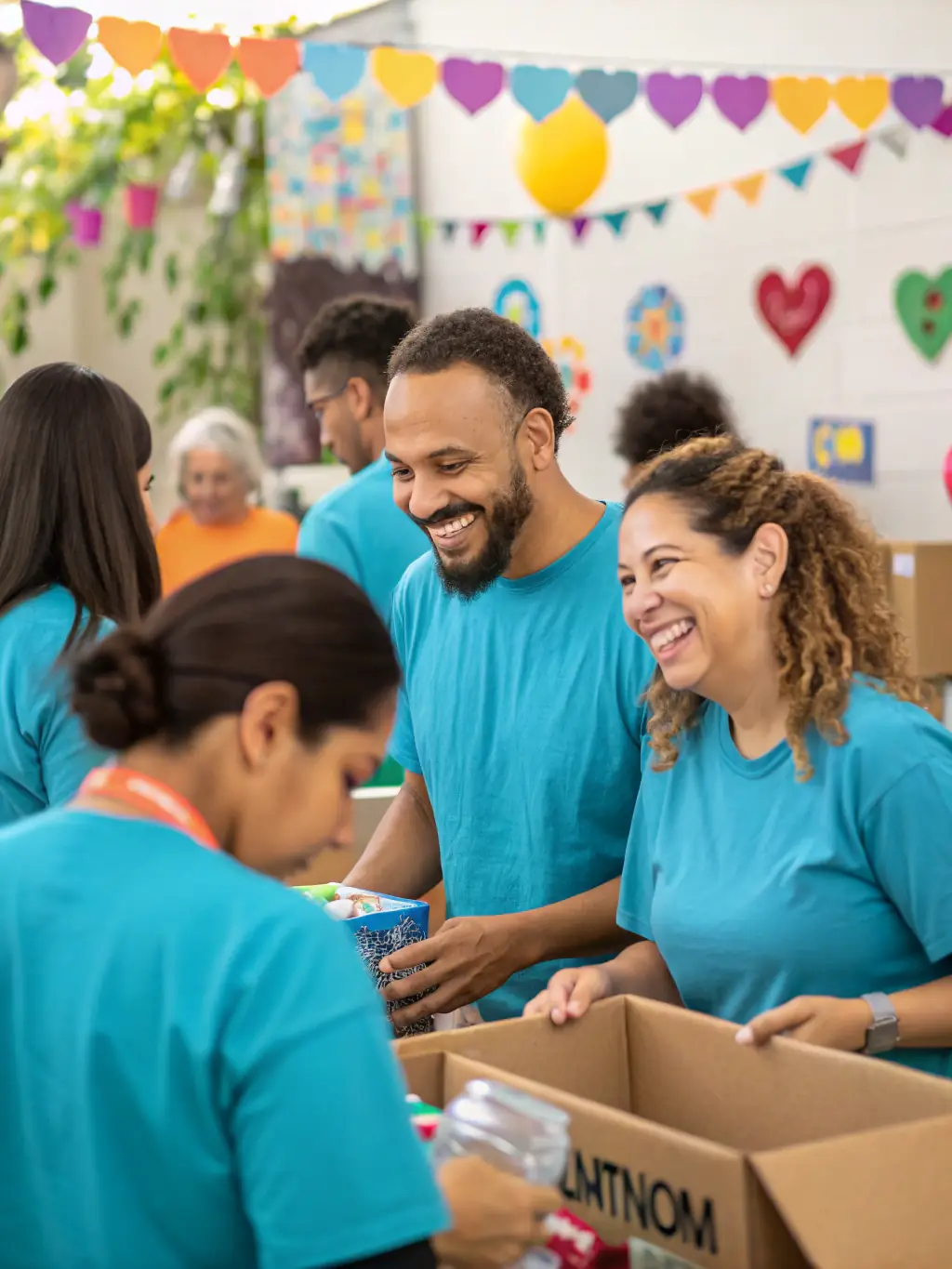 A picture of volunteers working together on a FOL initiative, highlighting the organization's commitment to community service and support.